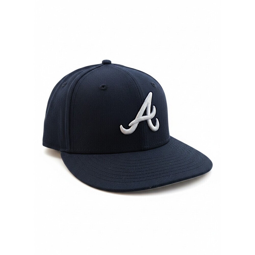 New Era 59FIFTY Atlanta Braves Fitted Hat Size 7 Navy MLB On Field Cap NWOT